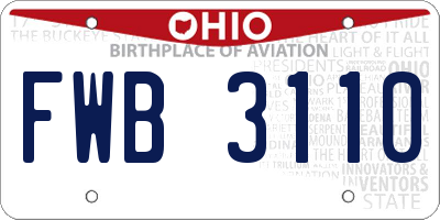 OH license plate FWB3110