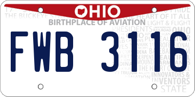 OH license plate FWB3116