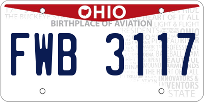 OH license plate FWB3117
