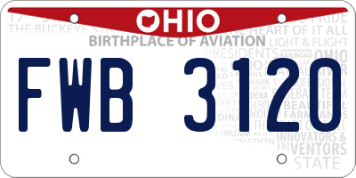OH license plate FWB3120