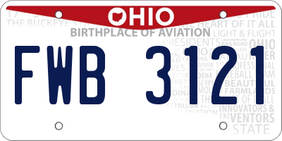 OH license plate FWB3121