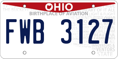 OH license plate FWB3127