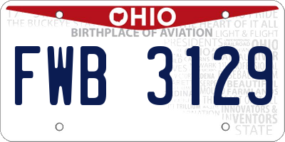 OH license plate FWB3129