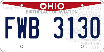 OH license plate FWB3130