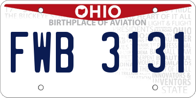 OH license plate FWB3131