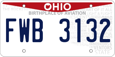 OH license plate FWB3132