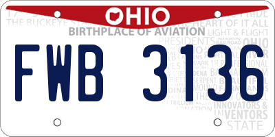 OH license plate FWB3136