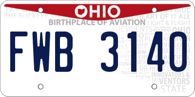 OH license plate FWB3140