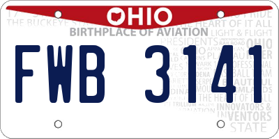 OH license plate FWB3141