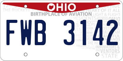 OH license plate FWB3142