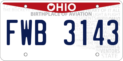 OH license plate FWB3143