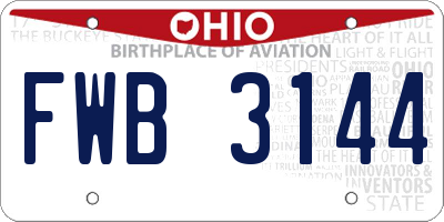 OH license plate FWB3144
