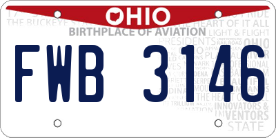 OH license plate FWB3146