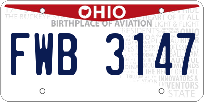 OH license plate FWB3147