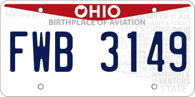 OH license plate FWB3149