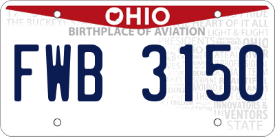 OH license plate FWB3150