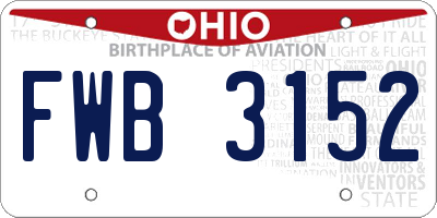 OH license plate FWB3152