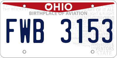 OH license plate FWB3153