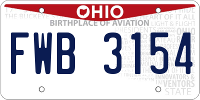 OH license plate FWB3154