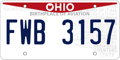 OH license plate FWB3157