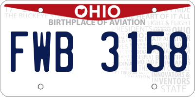 OH license plate FWB3158