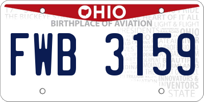 OH license plate FWB3159