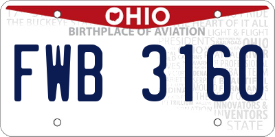 OH license plate FWB3160