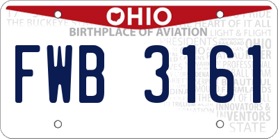 OH license plate FWB3161