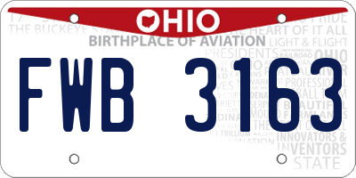 OH license plate FWB3163