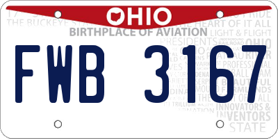 OH license plate FWB3167