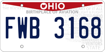 OH license plate FWB3168