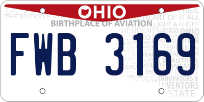 OH license plate FWB3169