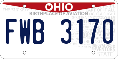 OH license plate FWB3170