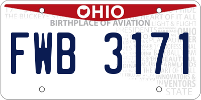 OH license plate FWB3171