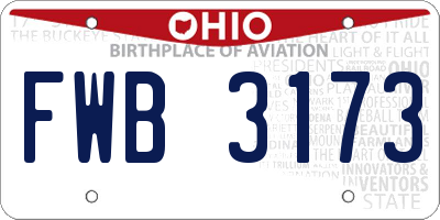 OH license plate FWB3173