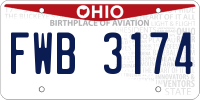 OH license plate FWB3174