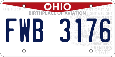 OH license plate FWB3176