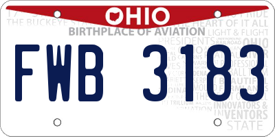 OH license plate FWB3183