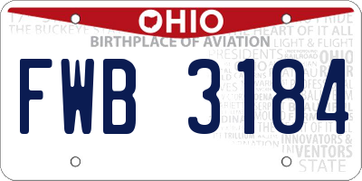 OH license plate FWB3184