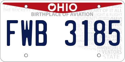 OH license plate FWB3185