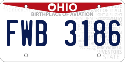 OH license plate FWB3186