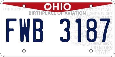 OH license plate FWB3187