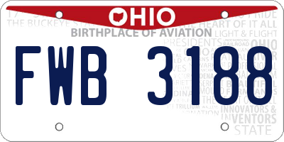 OH license plate FWB3188