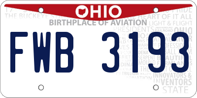 OH license plate FWB3193