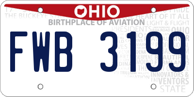 OH license plate FWB3199