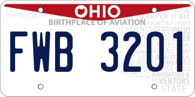 OH license plate FWB3201