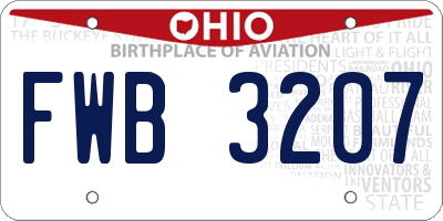 OH license plate FWB3207