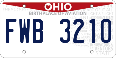 OH license plate FWB3210