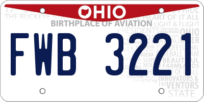 OH license plate FWB3221