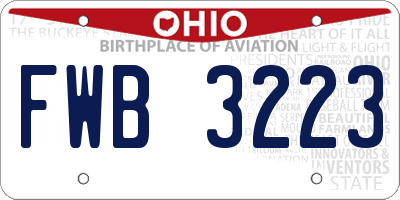 OH license plate FWB3223